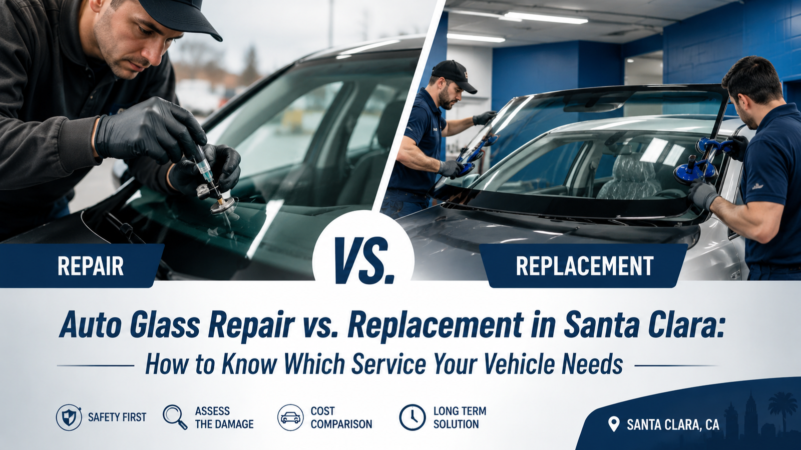 Auto Glass Repair vs. Replacement in Santa Clara: How to Know Which Service Your Vehicle Needs